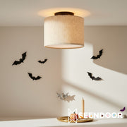 Jelvane trommel plafondlamp met stoffen kap